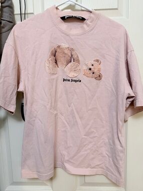 Palm Angels Pink Broken Bear cotton T-shirt